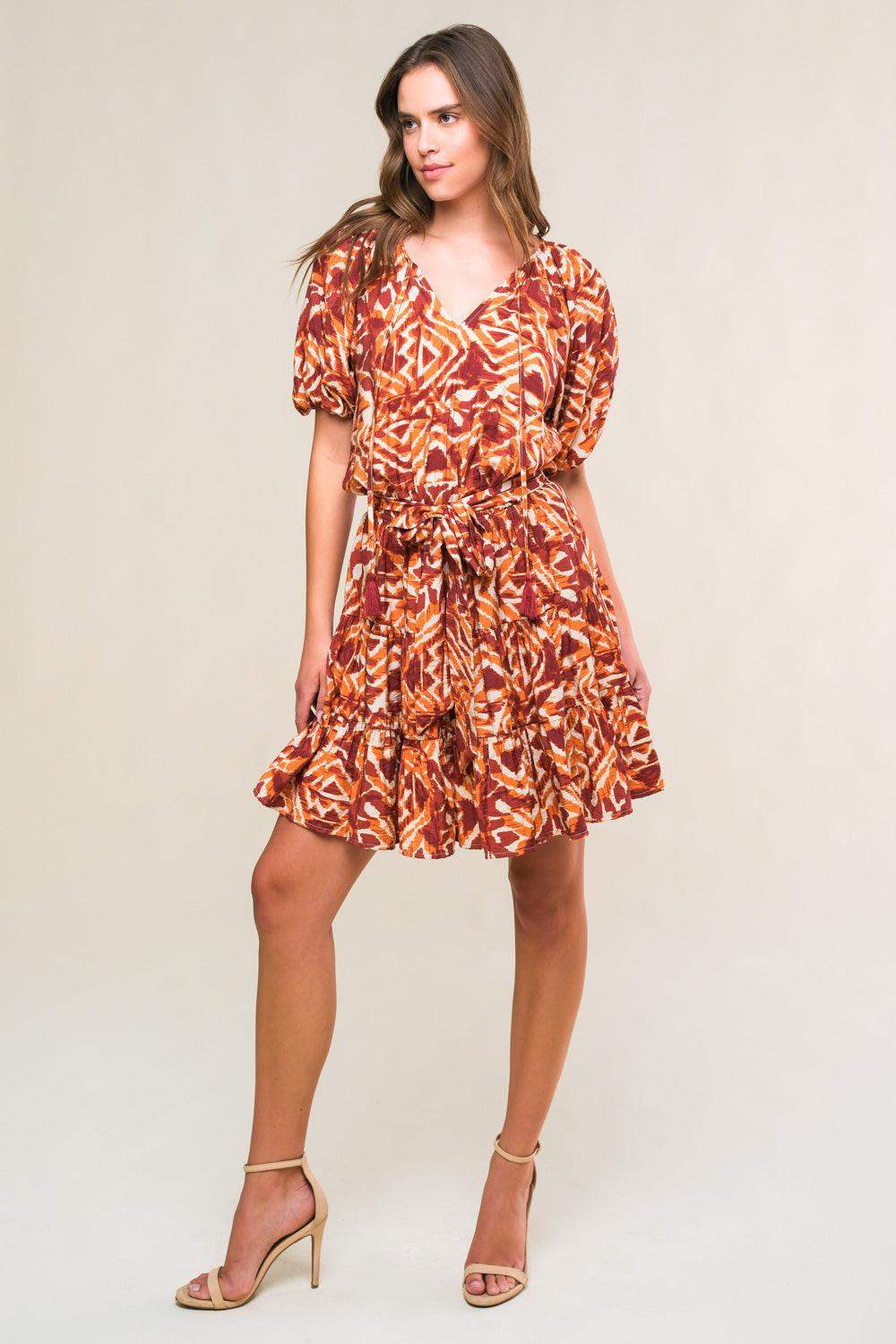 FLORA HARMONY WOVEN MINI DRESS - Flying Tomato - Flyclothing LLC