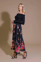 MORNING SONG SWEATER WOVEN MIDI DRESS - Flying Tomato - Flyclothing LLC