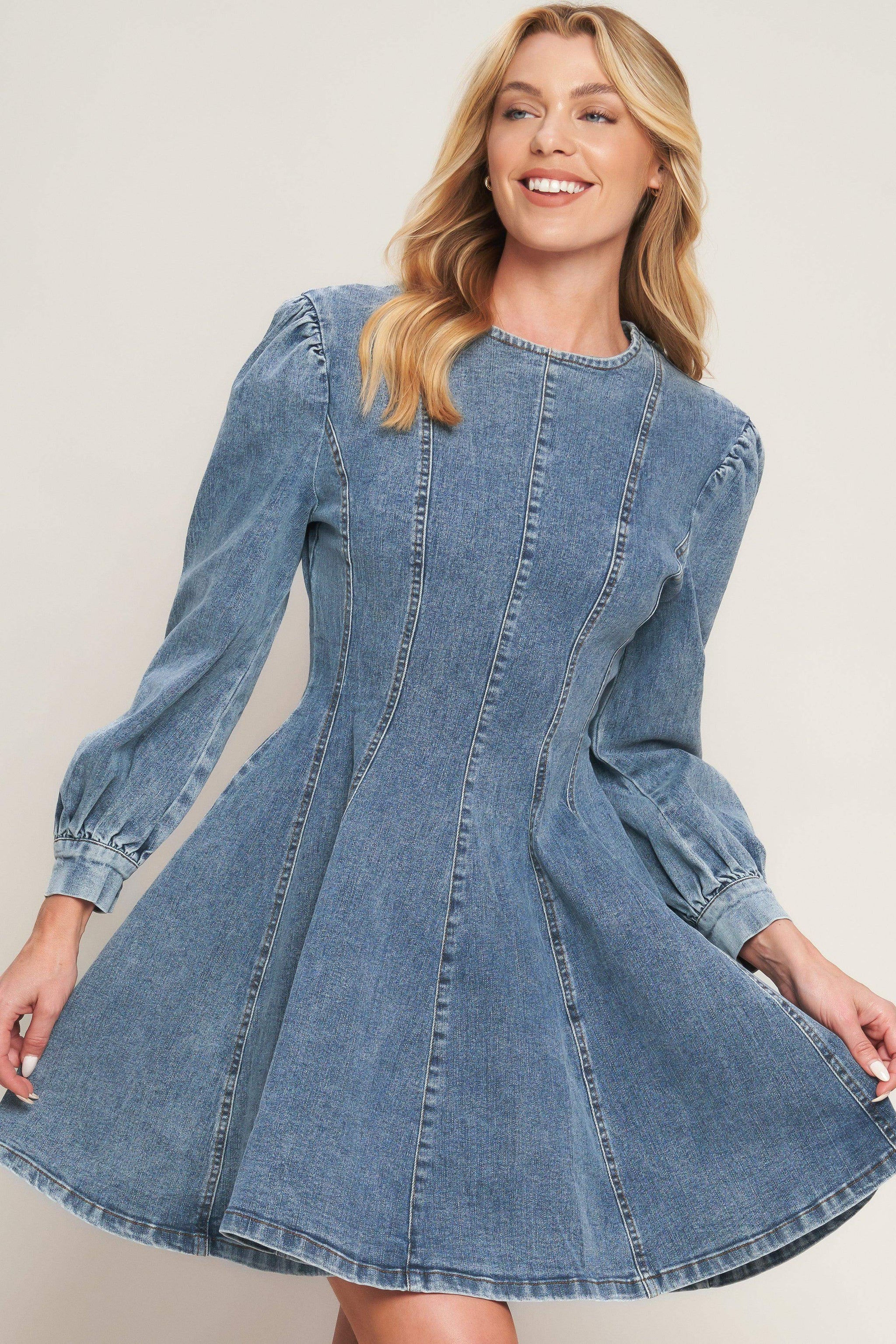 YOUR SWEETIE DENIM MINI DRESS - Flying Tomato - Flyclothing LLC