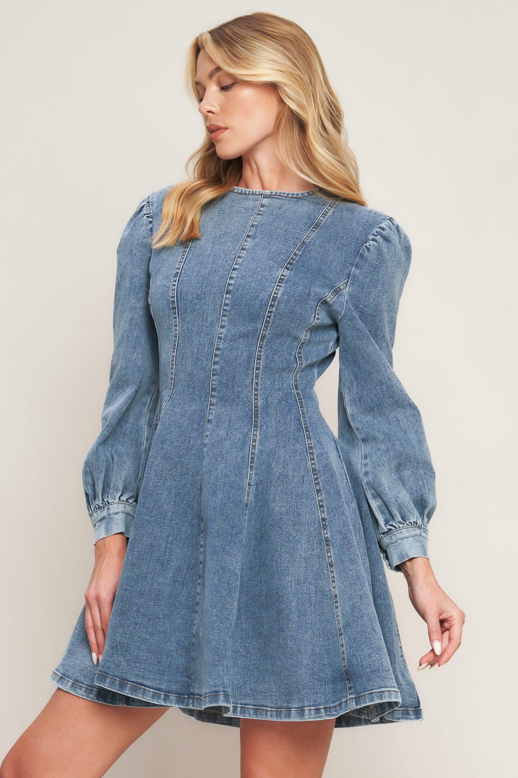 YOUR SWEETIE DENIM MINI DRESS - Flying Tomato - Flyclothing LLC