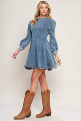 YOUR SWEETIE DENIM MINI DRESS - Flying Tomato - Flyclothing LLC