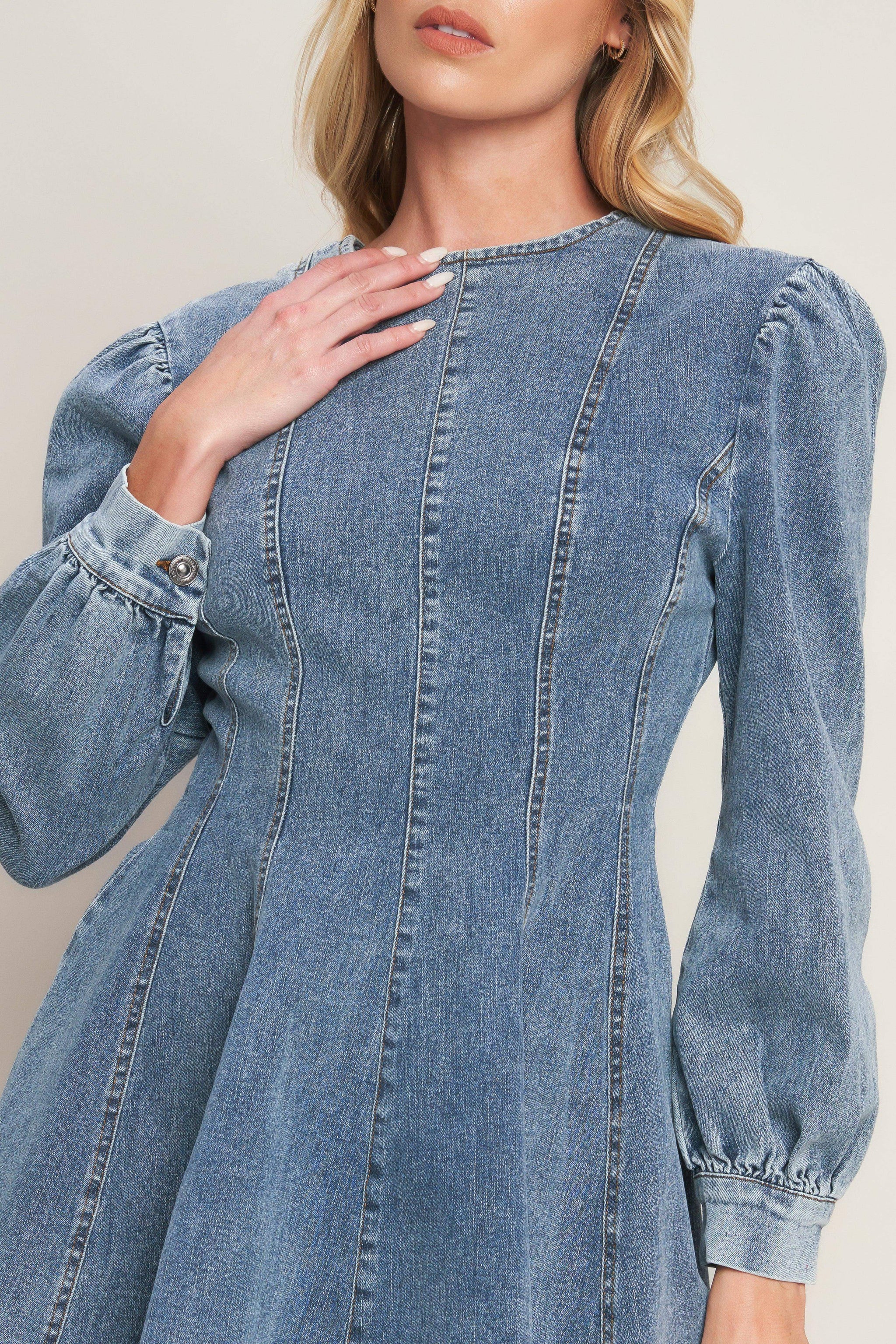 YOUR SWEETIE DENIM MINI DRESS - Flying Tomato - Flyclothing LLC