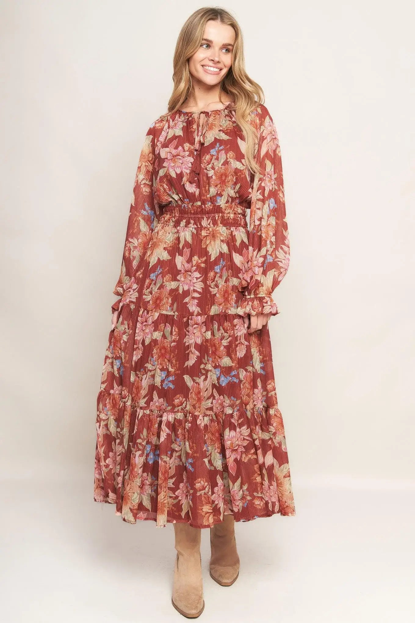 FOREST PARK WOVEN MIDI DRESS - Flying Tomato - Flyclothing LLC