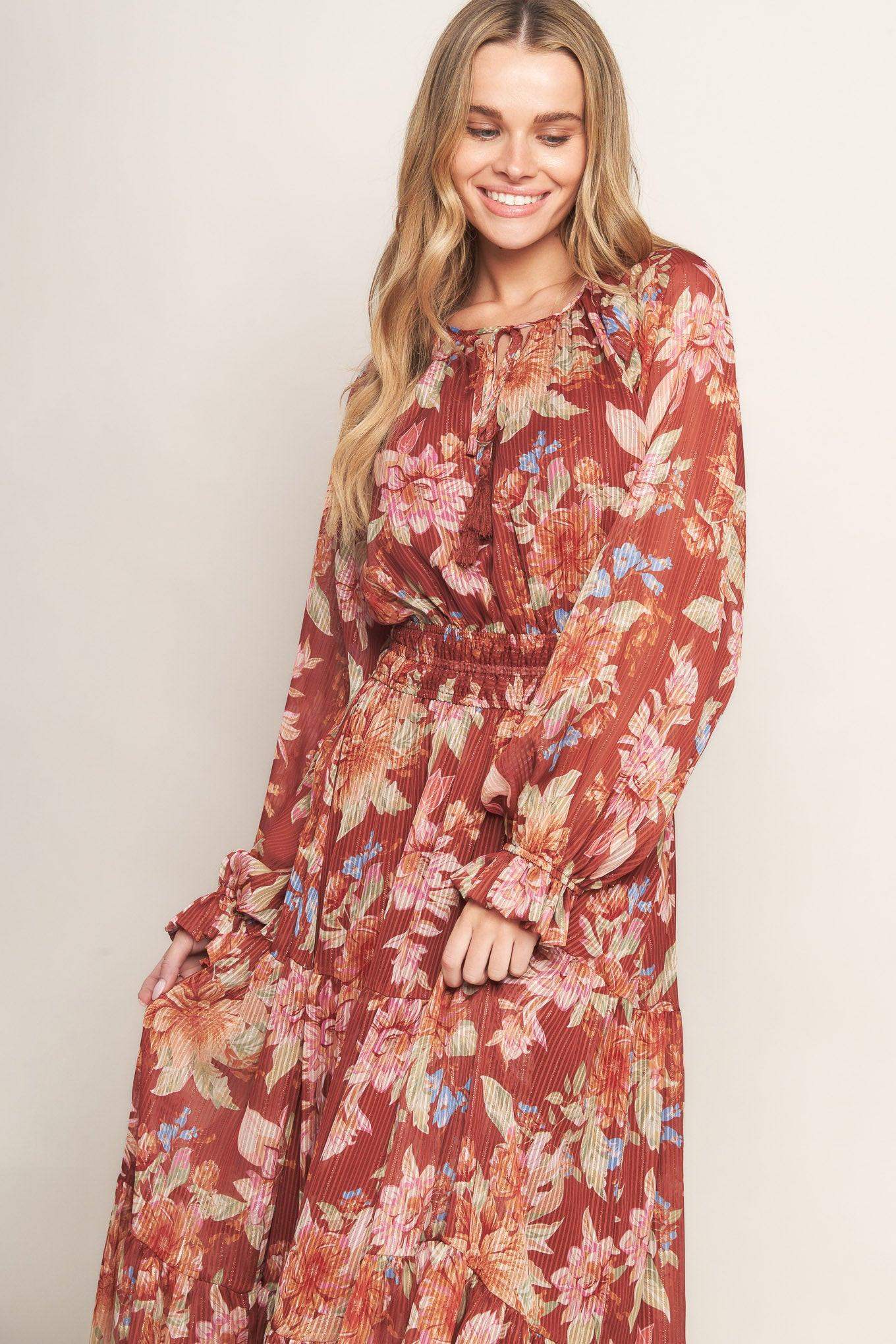 FOREST PARK WOVEN MIDI DRESS - Flying Tomato - Flyclothing LLC