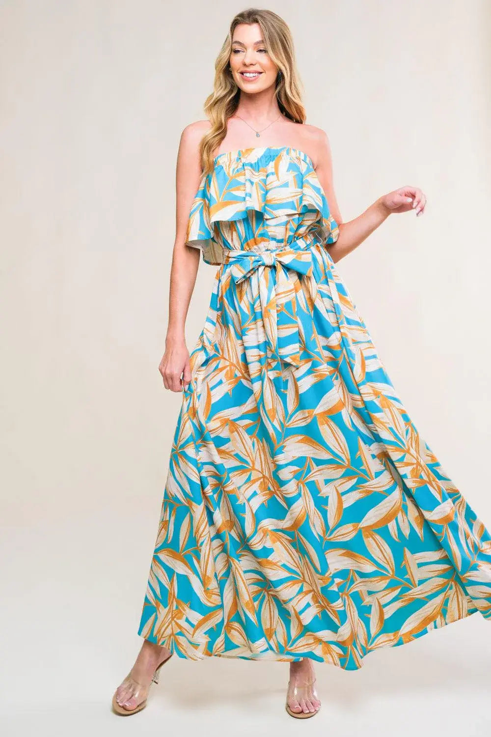 BLOSSOM IN TIME WOVEN MIDI DRESS - Flying Tomato - Flyclothing LLC