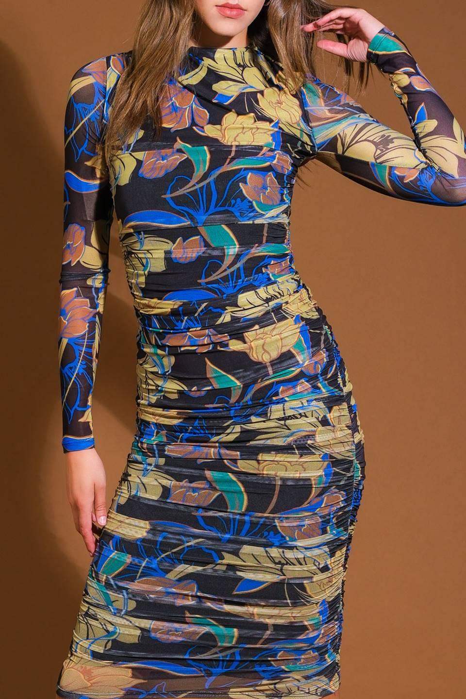 GARDEN BLOOM WOVEN MIDI DRESS - Flying Tomato - Flyclothing LLC
