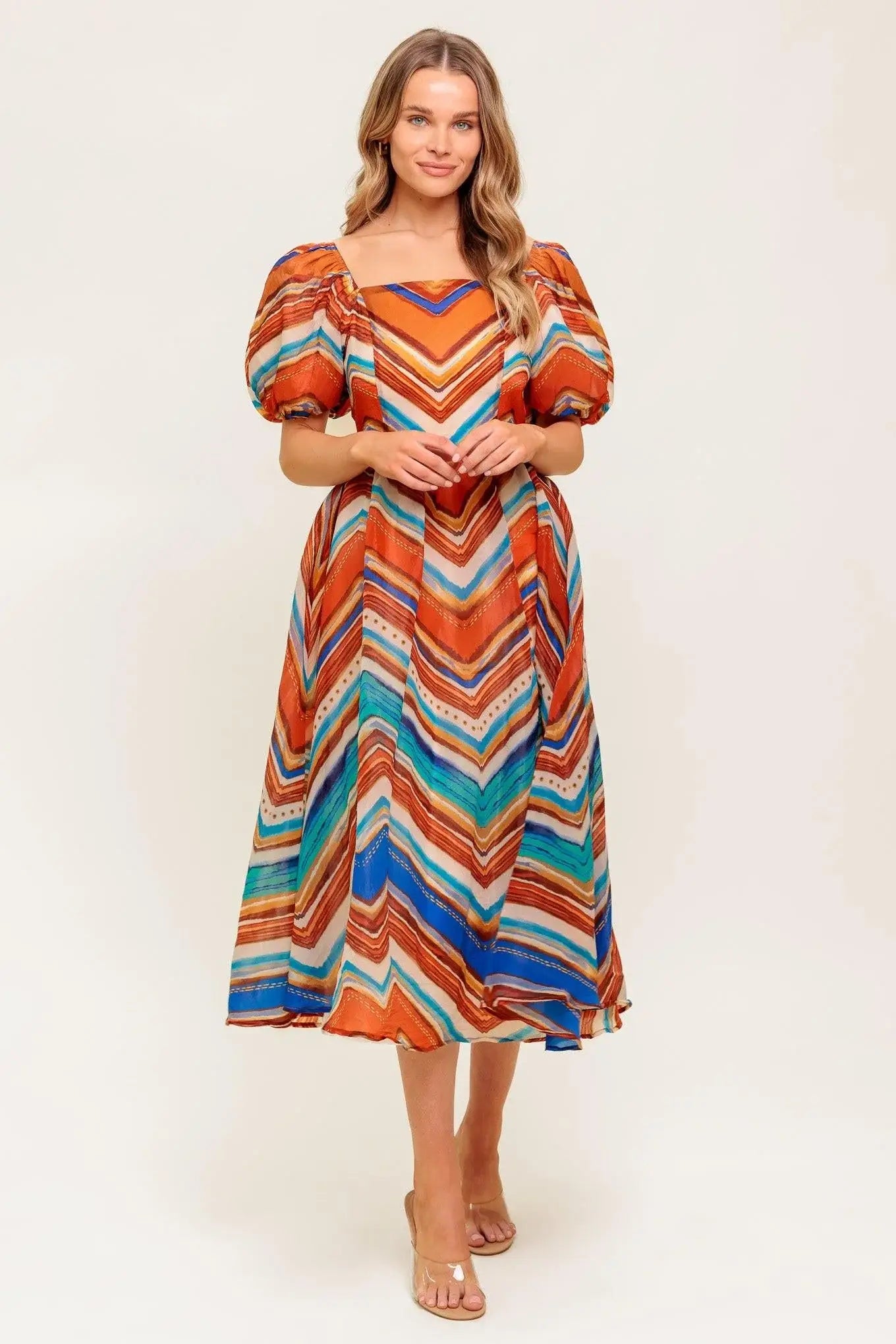 BRIGHT PERSONALITY WOVEN MIDI DRESS - Flying Tomato - Flyclothing LLC