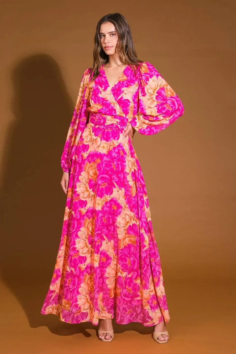 CUNNINGHAM FLORALS WOVEN MAXI DRESS - Flying Tomato - Flyclothing LLC