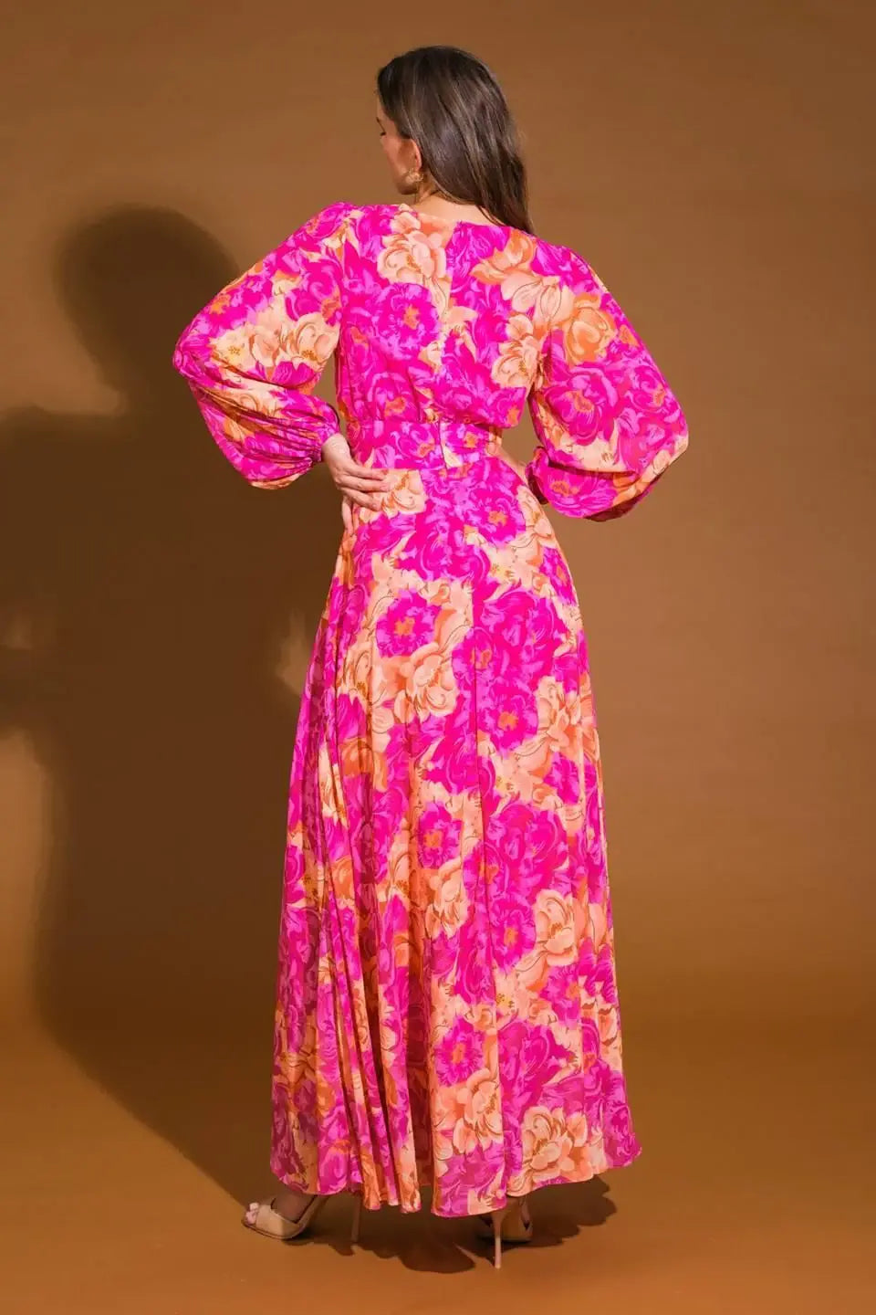 CUNNINGHAM FLORALS WOVEN MAXI DRESS - Flying Tomato - Flyclothing LLC