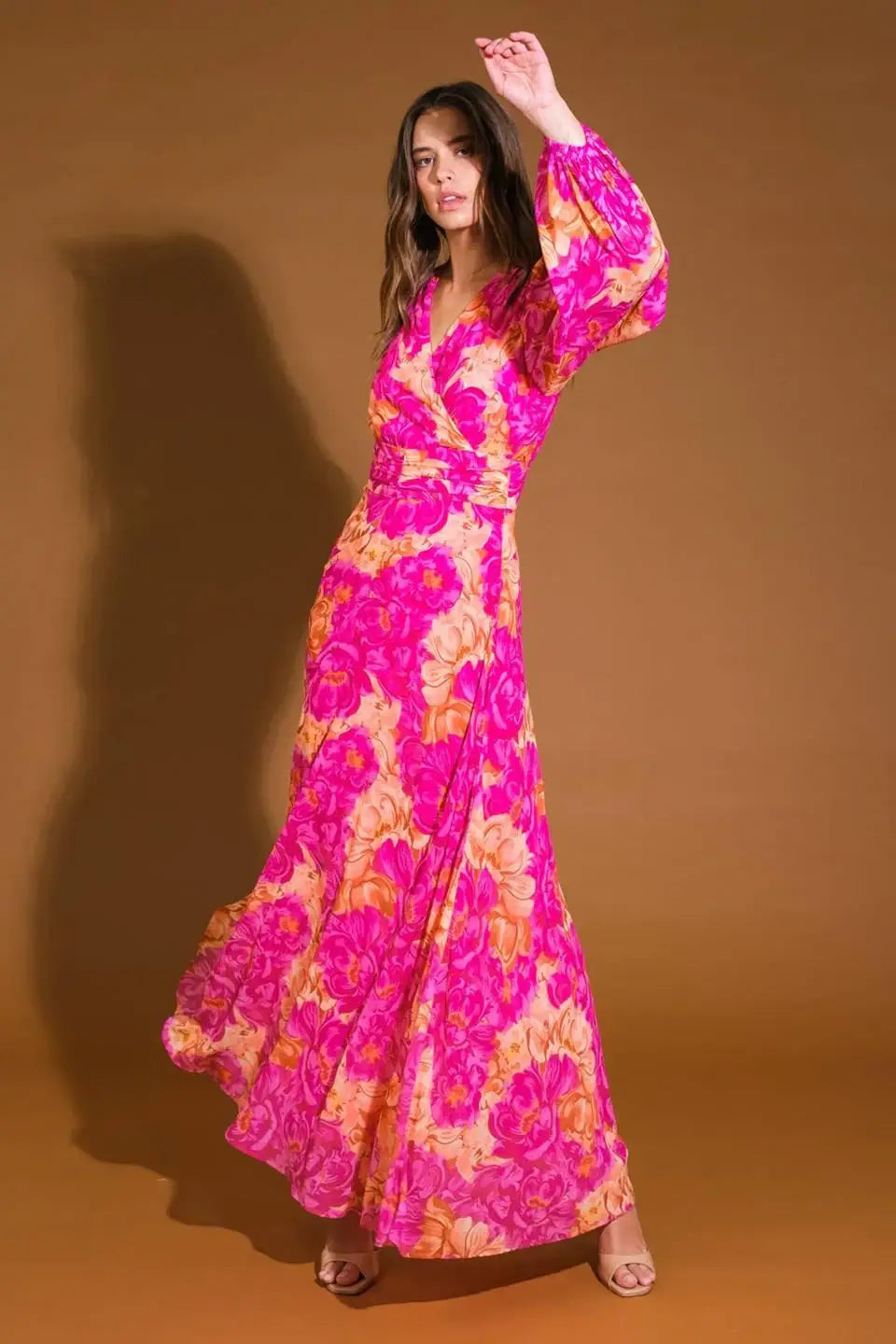 CUNNINGHAM FLORALS WOVEN MAXI DRESS - Flying Tomato - Flyclothing LLC