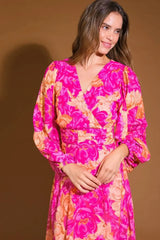 CUNNINGHAM FLORALS WOVEN MAXI DRESS - Flying Tomato - Flyclothing LLC