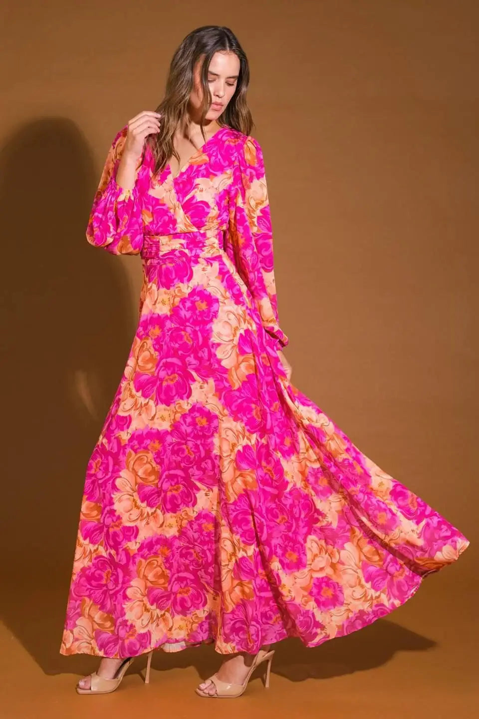 CUNNINGHAM FLORALS WOVEN MAXI DRESS - Flying Tomato - Flyclothing LLC