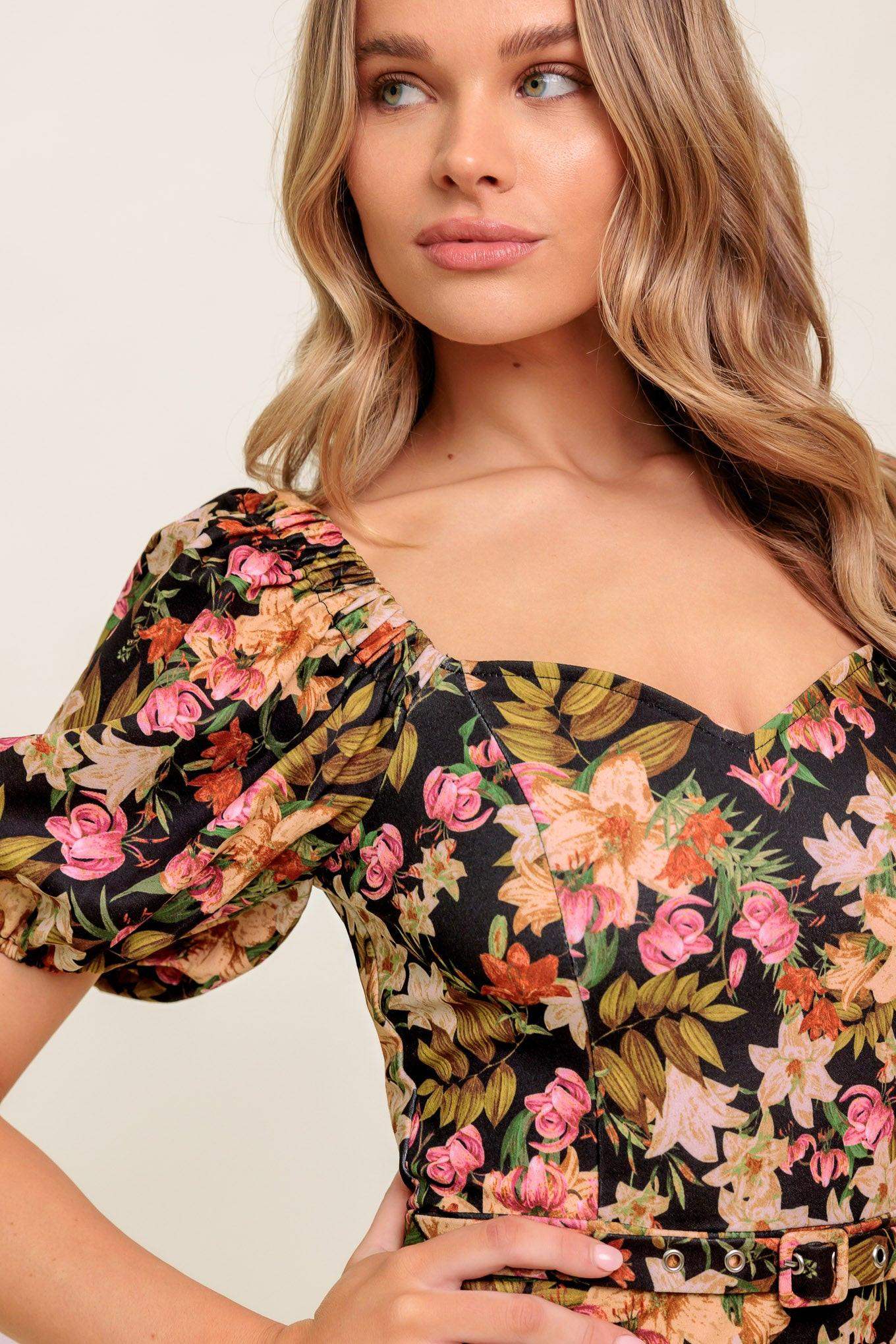 SWEET AT HEART WOVEN MIDI DRESS - Flying Tomato - Flyclothing LLC