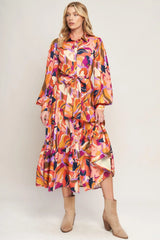 ROSEWOOD ROMANCE WOVEN MIDI DRESS - Flying Tomato - Flyclothing LLC