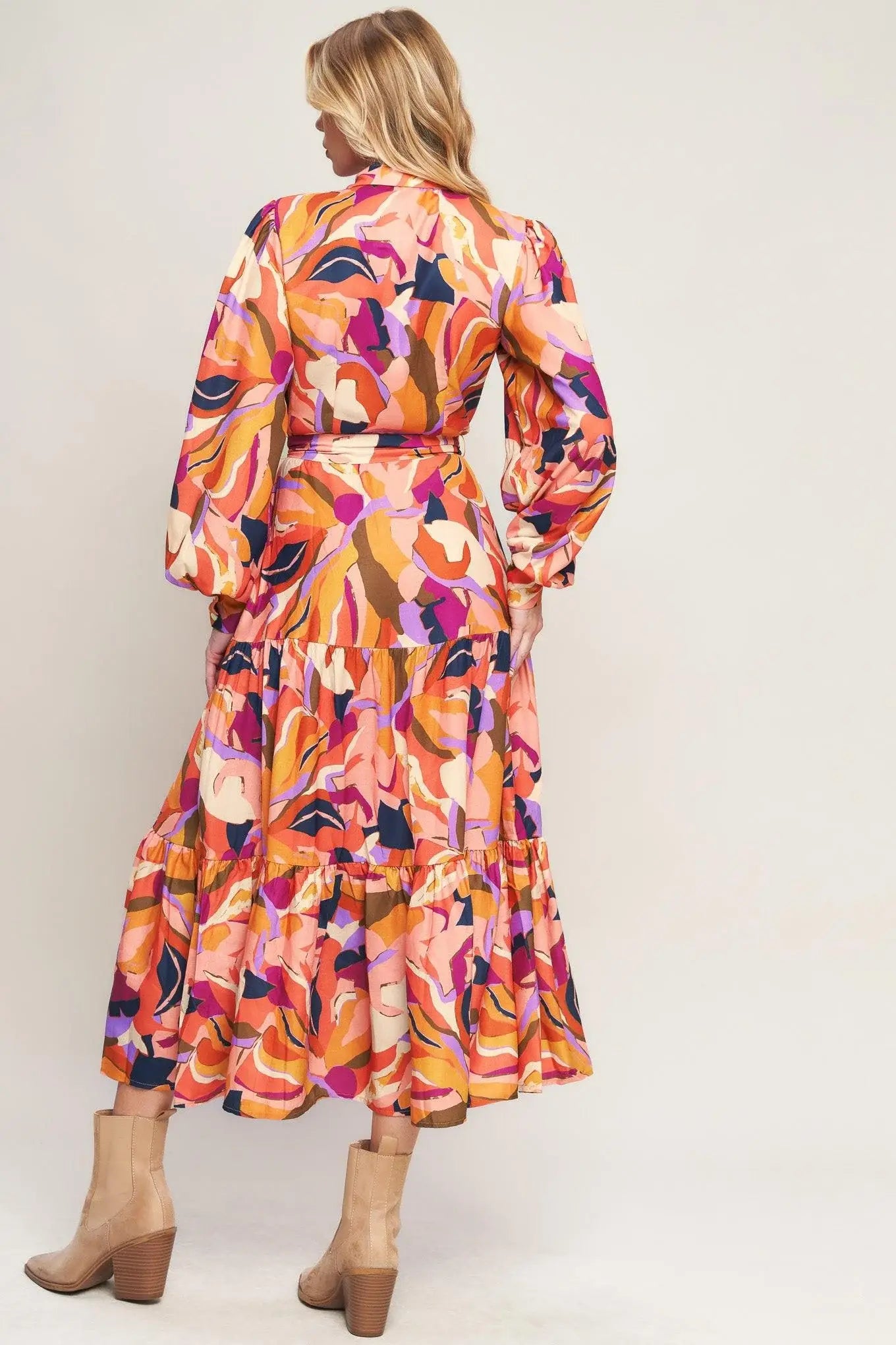 ROSEWOOD ROMANCE WOVEN MIDI DRESS - Flying Tomato - Flyclothing LLC