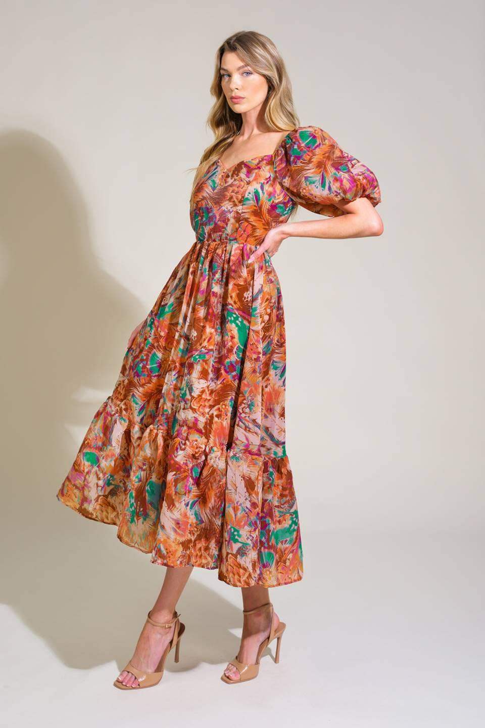 BRING US BACK WOVEN MIDI DRESS - Flying Tomato - Flyclothing LLC