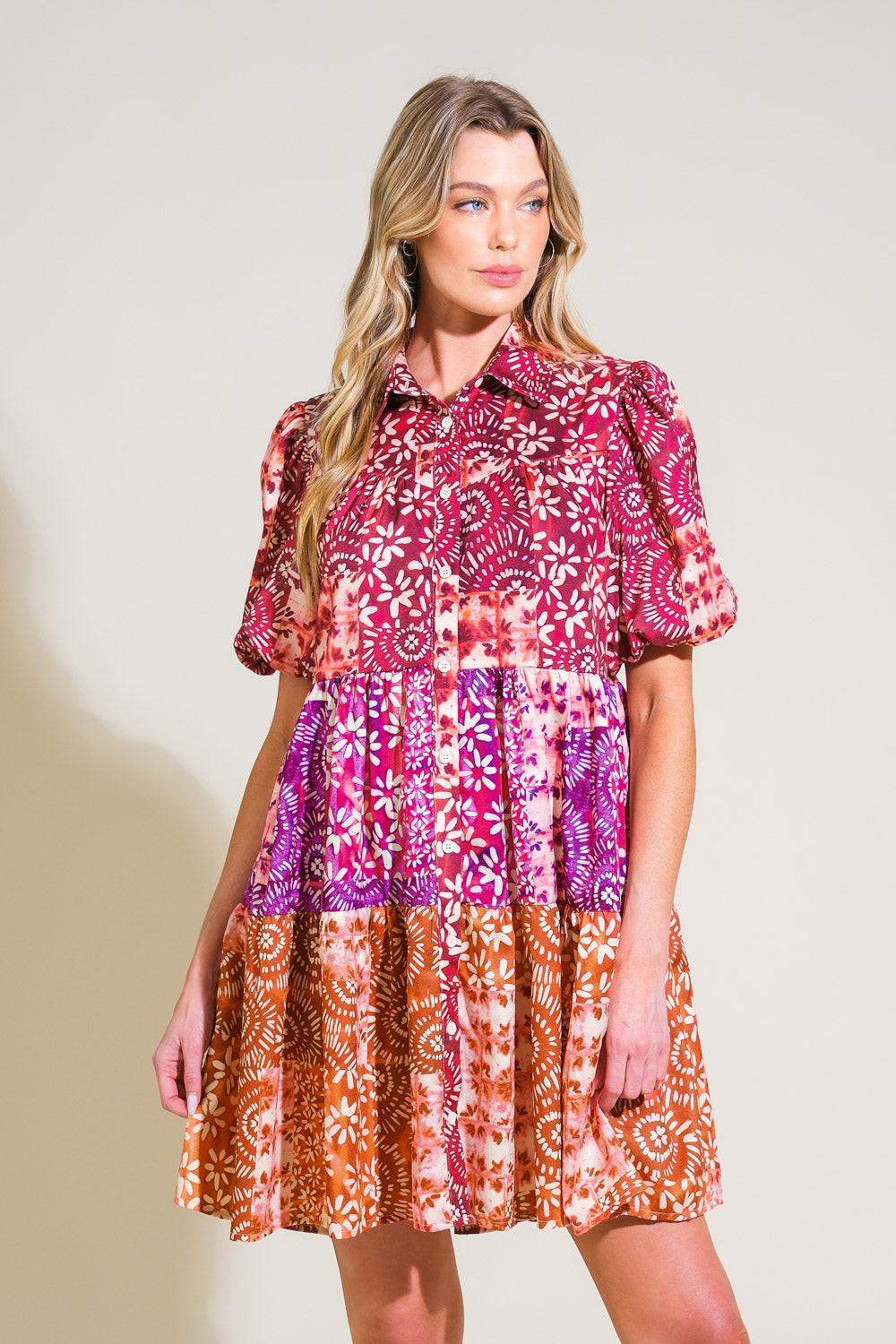 KEEP IT INTERESTING WOVEN MINI DRESS - Flying Tomato - Flyclothing LLC