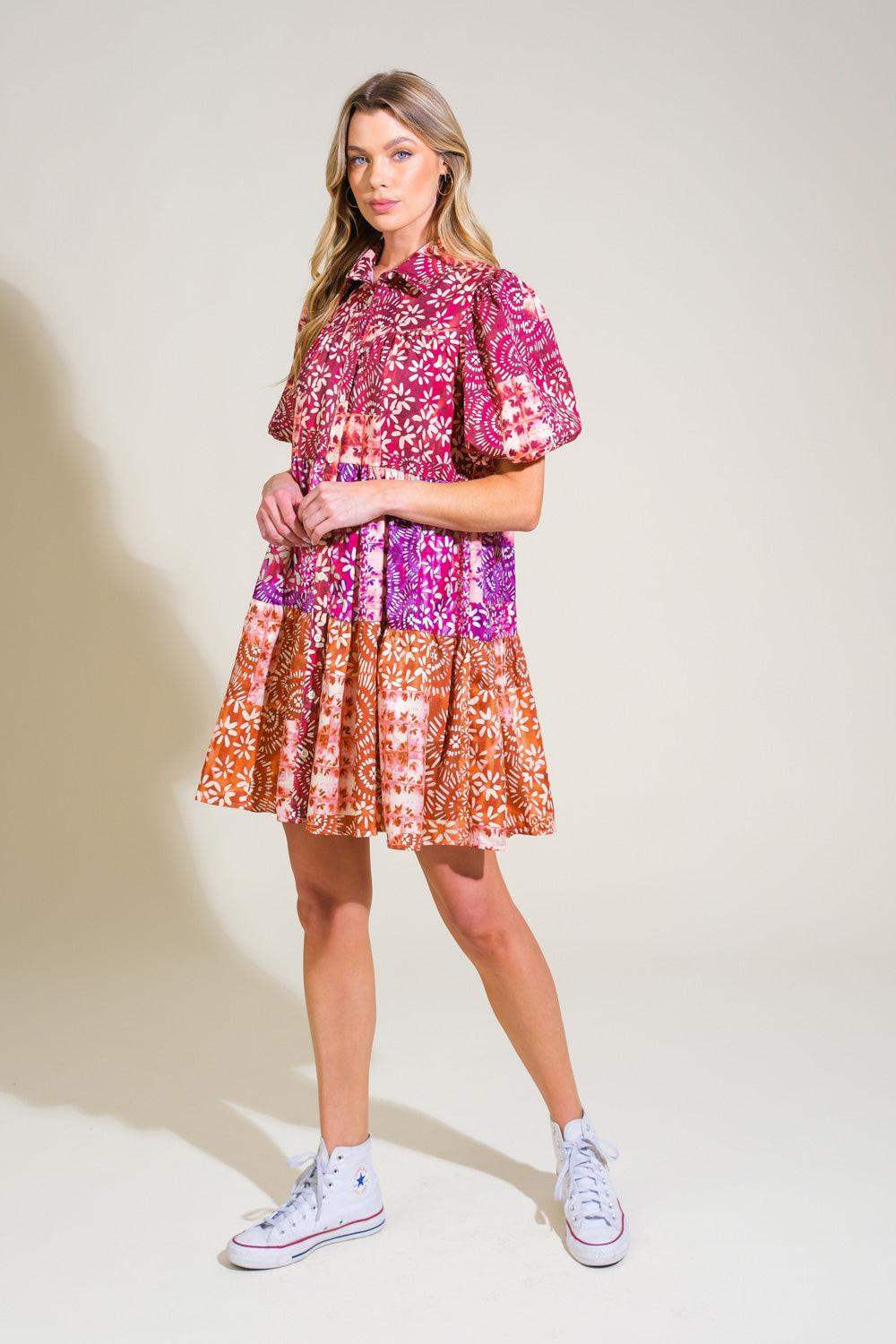 KEEP IT INTERESTING WOVEN MINI DRESS - Flying Tomato - Flyclothing LLC