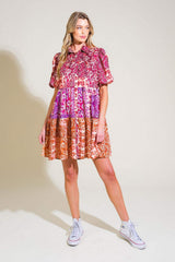 KEEP IT INTERESTING WOVEN MINI DRESS - Flying Tomato - Flyclothing LLC