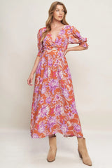 MEADOW SERENADE WOVEN MIDI DRESS - Flying Tomato - Flyclothing LLC