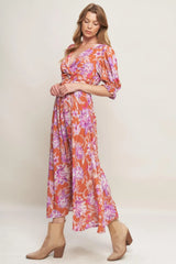 MEADOW SERENADE WOVEN MIDI DRESS - Flying Tomato - Flyclothing LLC