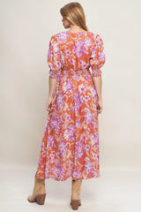 MEADOW SERENADE WOVEN MIDI DRESS - Flying Tomato - Flyclothing LLC