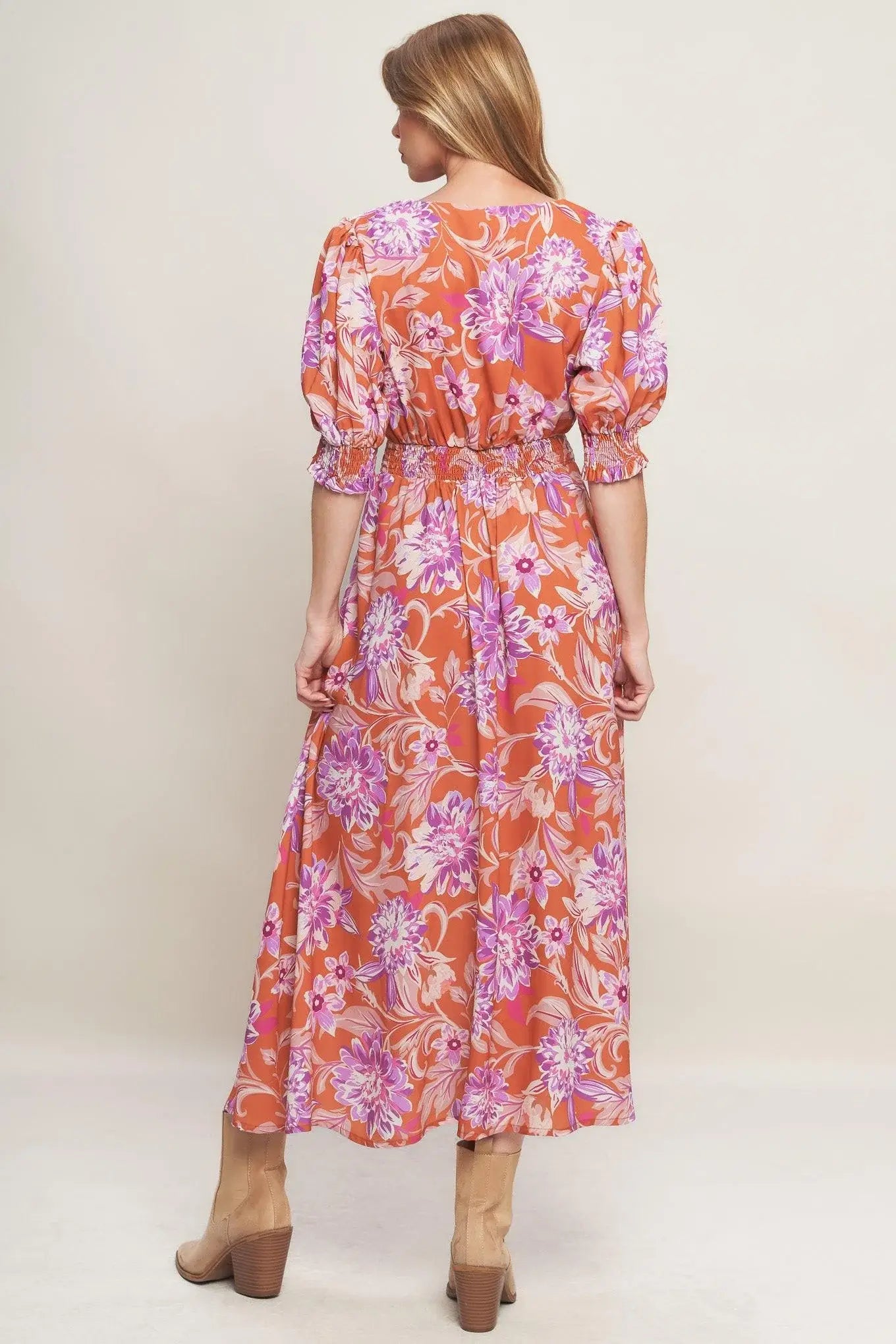 MEADOW SERENADE WOVEN MIDI DRESS - Flying Tomato - Flyclothing LLC