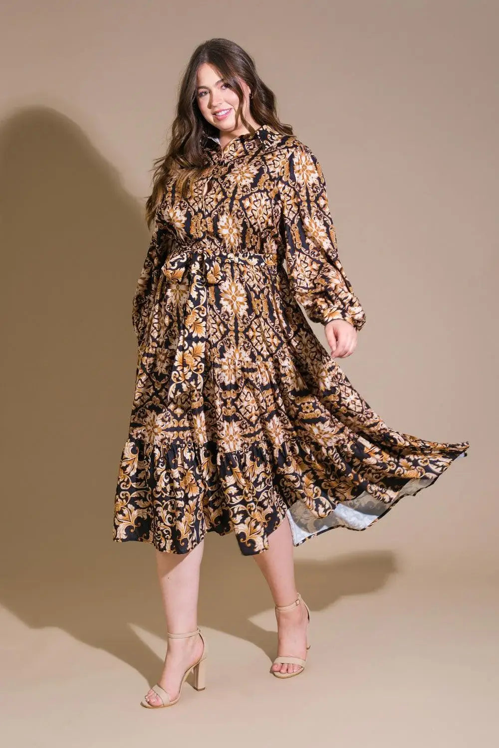 CELESTIAL BEAUTY WOVEN MIDI DRESS - Flying Tomato - Flyclothing LLC