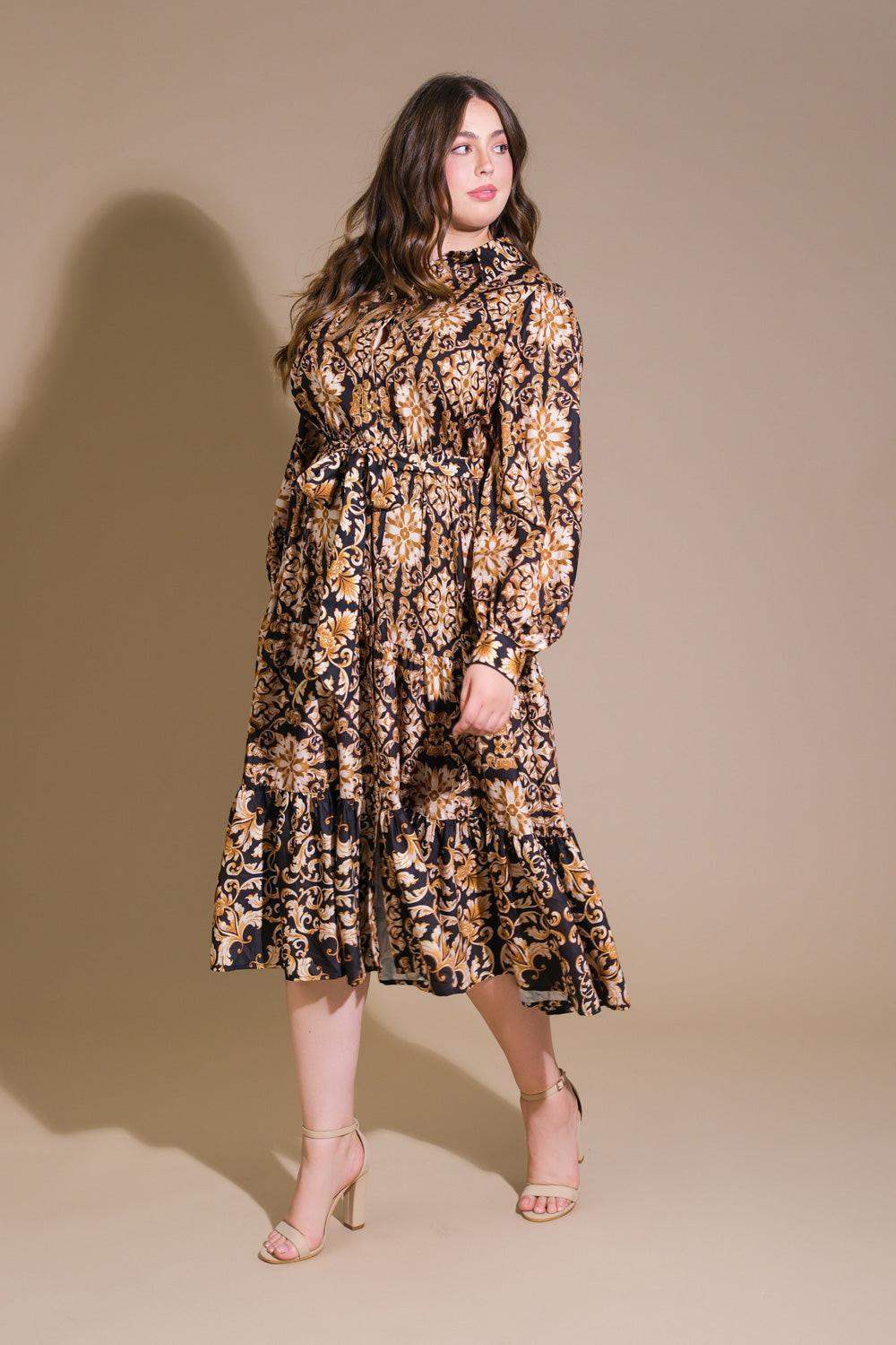 CELESTIAL BEAUTY WOVEN MIDI DRESS - Flying Tomato - Flyclothing LLC