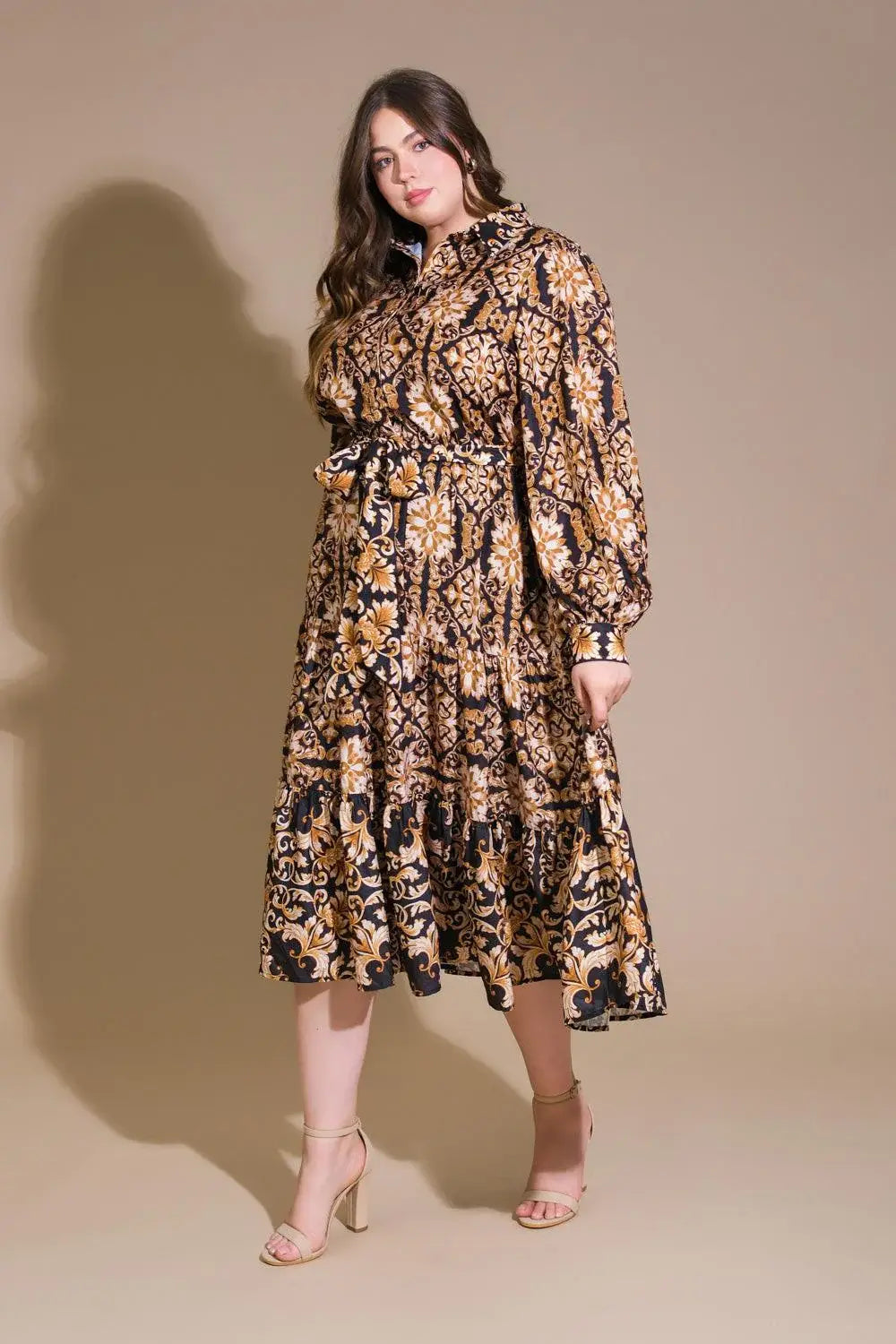 CELESTIAL BEAUTY WOVEN MIDI DRESS - Flying Tomato - Flyclothing LLC