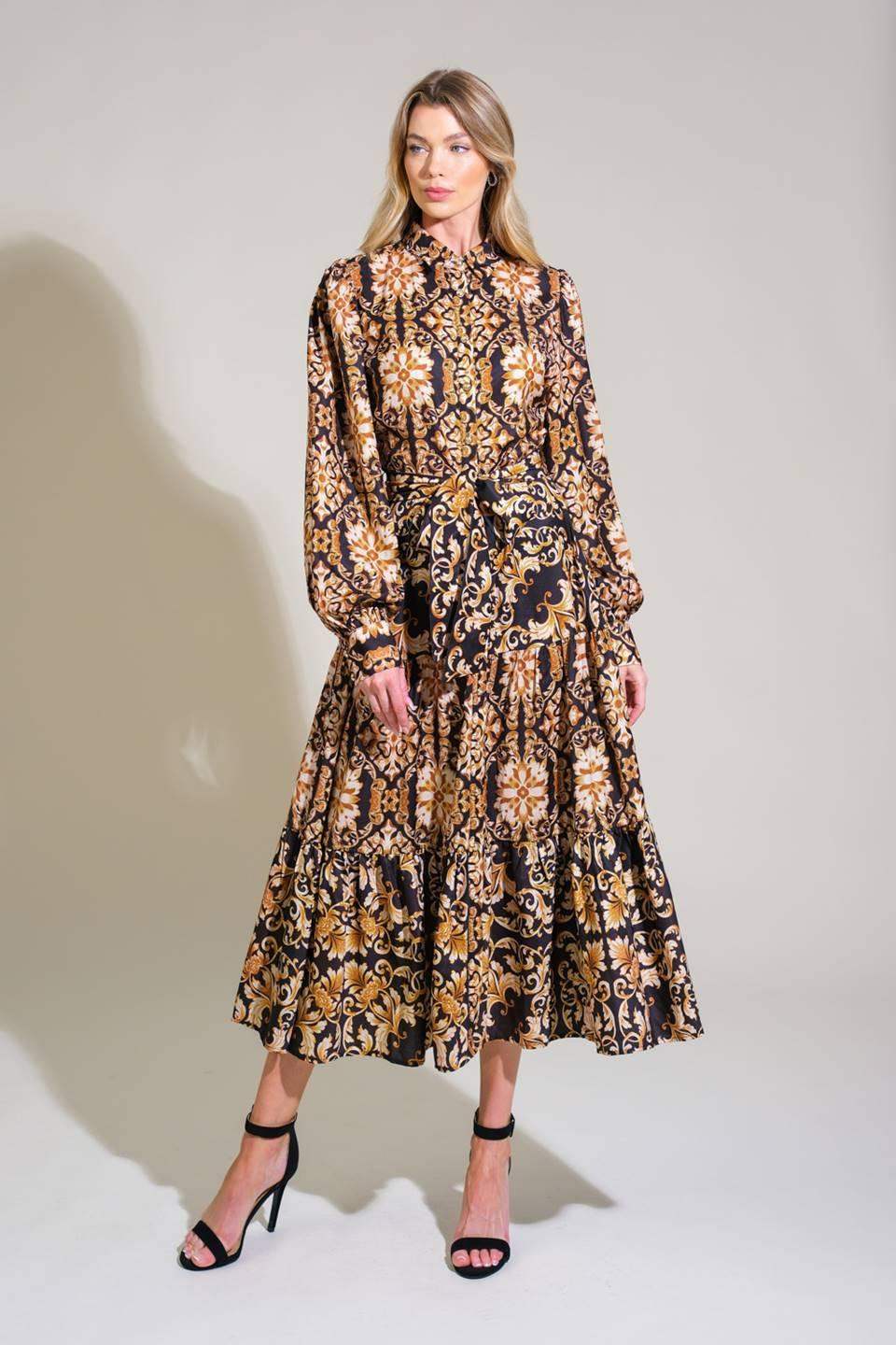 CELESTIAL BEAUTY WOVEN MIDI DRESS - Flying Tomato - Flyclothing LLC