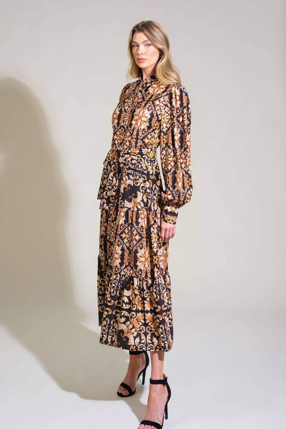 CELESTIAL BEAUTY WOVEN MIDI DRESS - Flying Tomato - Flyclothing LLC