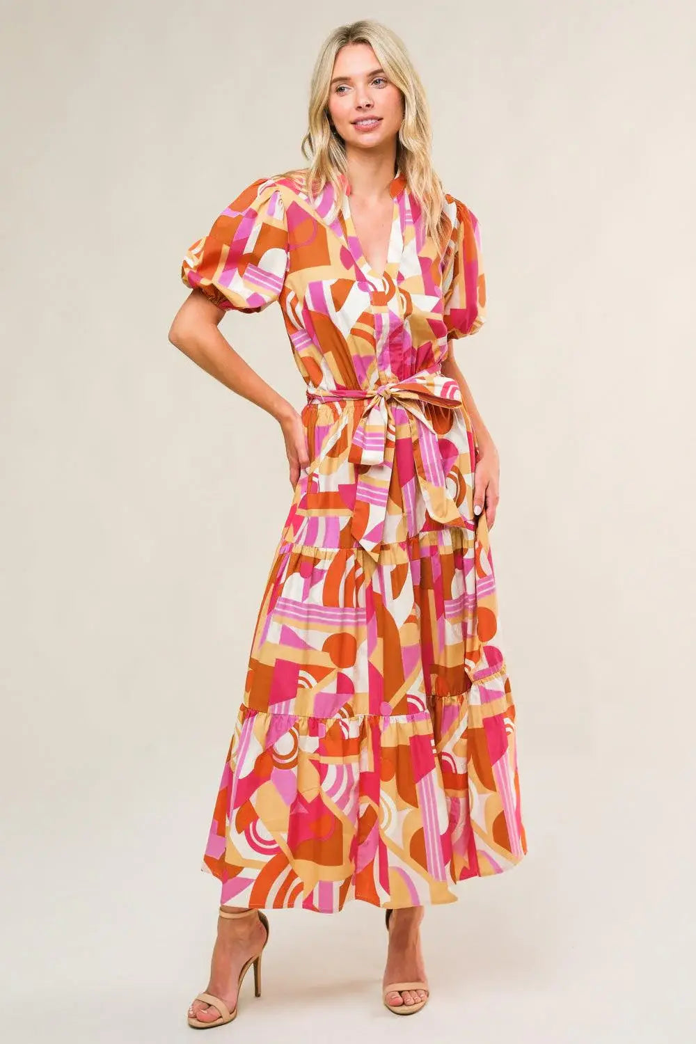 HARBOR POINT WOVEN MIDI DRESS - Flying Tomato - Flyclothing LLC