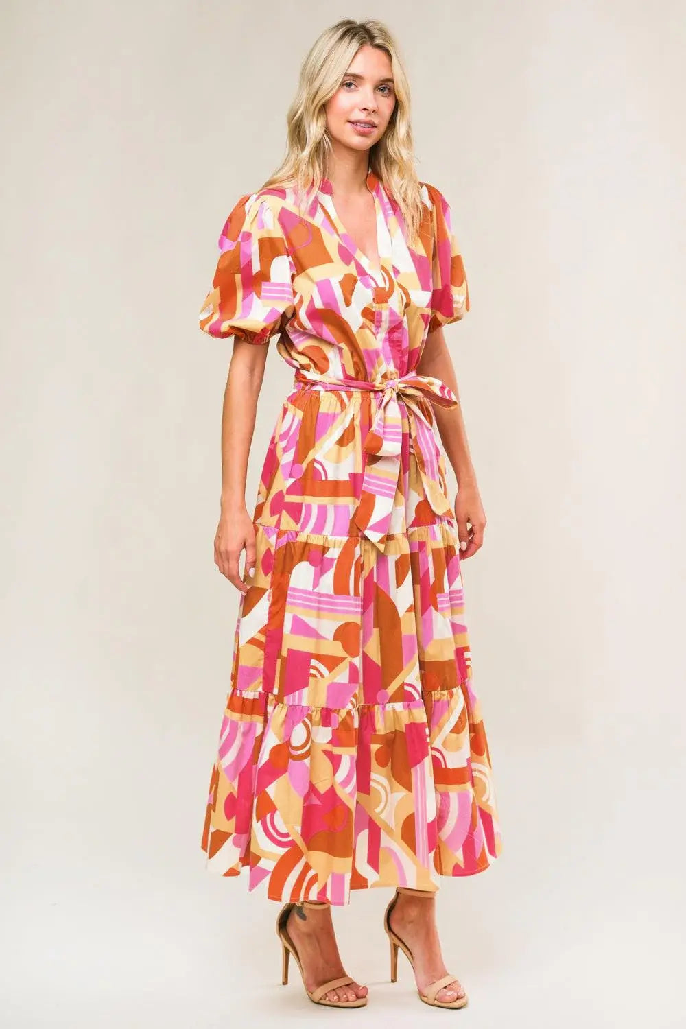 HARBOR POINT WOVEN MIDI DRESS - Flying Tomato - Flyclothing LLC