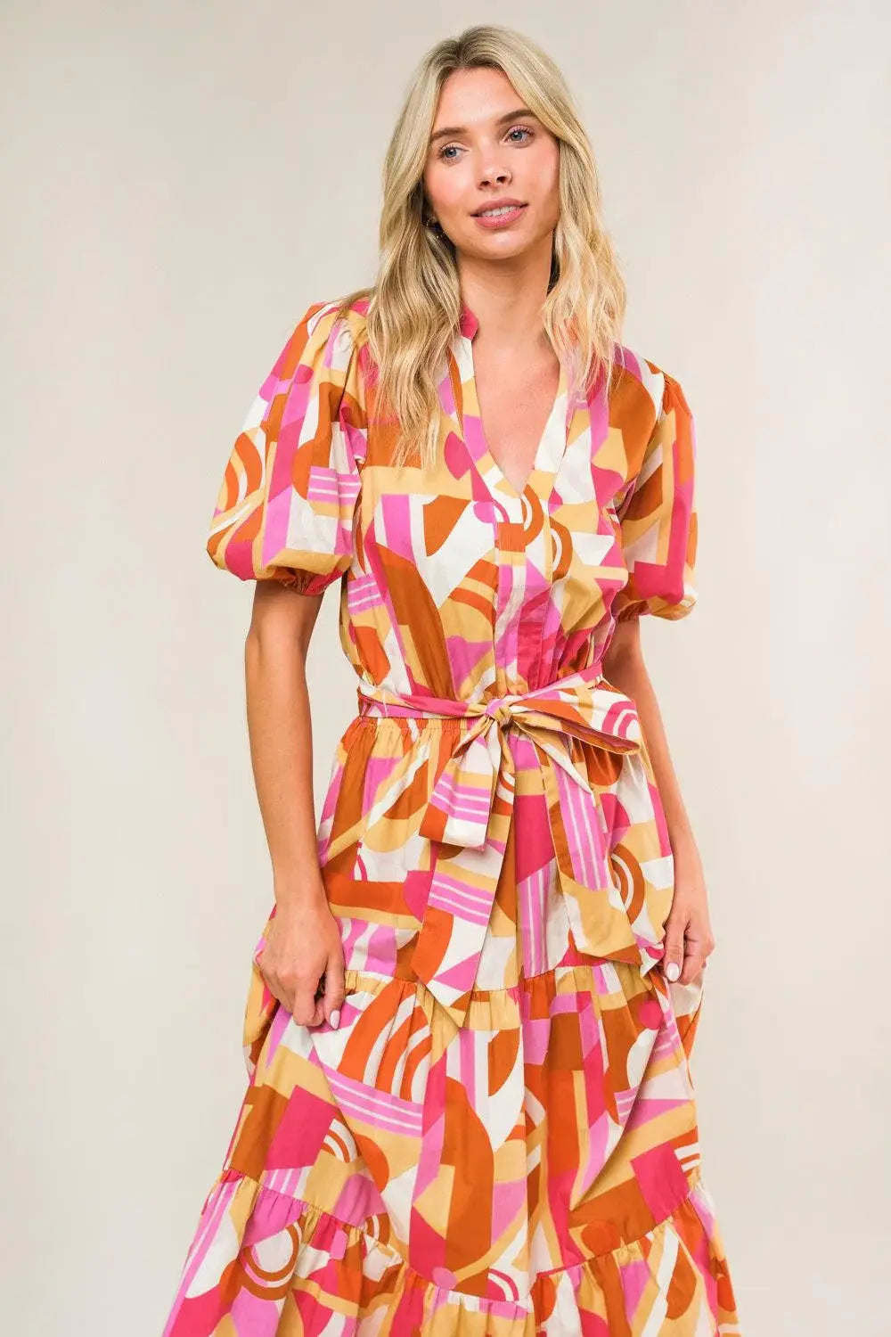 HARBOR POINT WOVEN MIDI DRESS - Flying Tomato - Flyclothing LLC