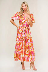 HARBOR POINT WOVEN MIDI DRESS - Flying Tomato - Flyclothing LLC