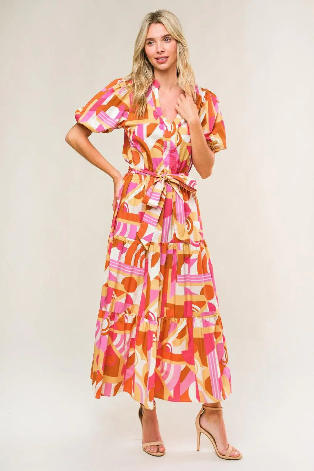 HARBOR POINT WOVEN MIDI DRESS - Flying Tomato - Flyclothing LLC