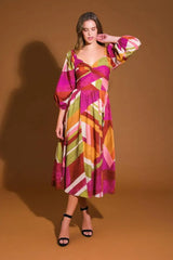 FLORAL CASCADE WOVEN MINI DRESS - Flying Tomato - Flyclothing LLC