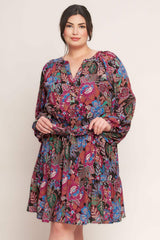 FLORAL BLISS WOVEN MINI DRESS - Flying Tomato - Flyclothing LLC