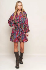FLORAL BLISS WOVEN MINI DRESS - Flying Tomato - Flyclothing LLC