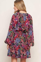 FLORAL BLISS WOVEN MINI DRESS - Flying Tomato - Flyclothing LLC