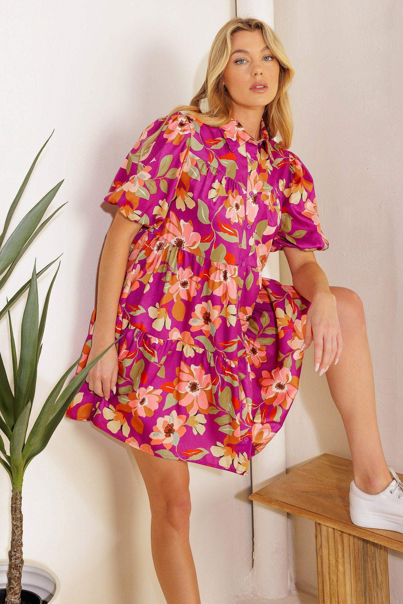 CONCEPTUALLY CHIC WOVEN MINI DRESS - Flying Tomato - Flyclothing LLC