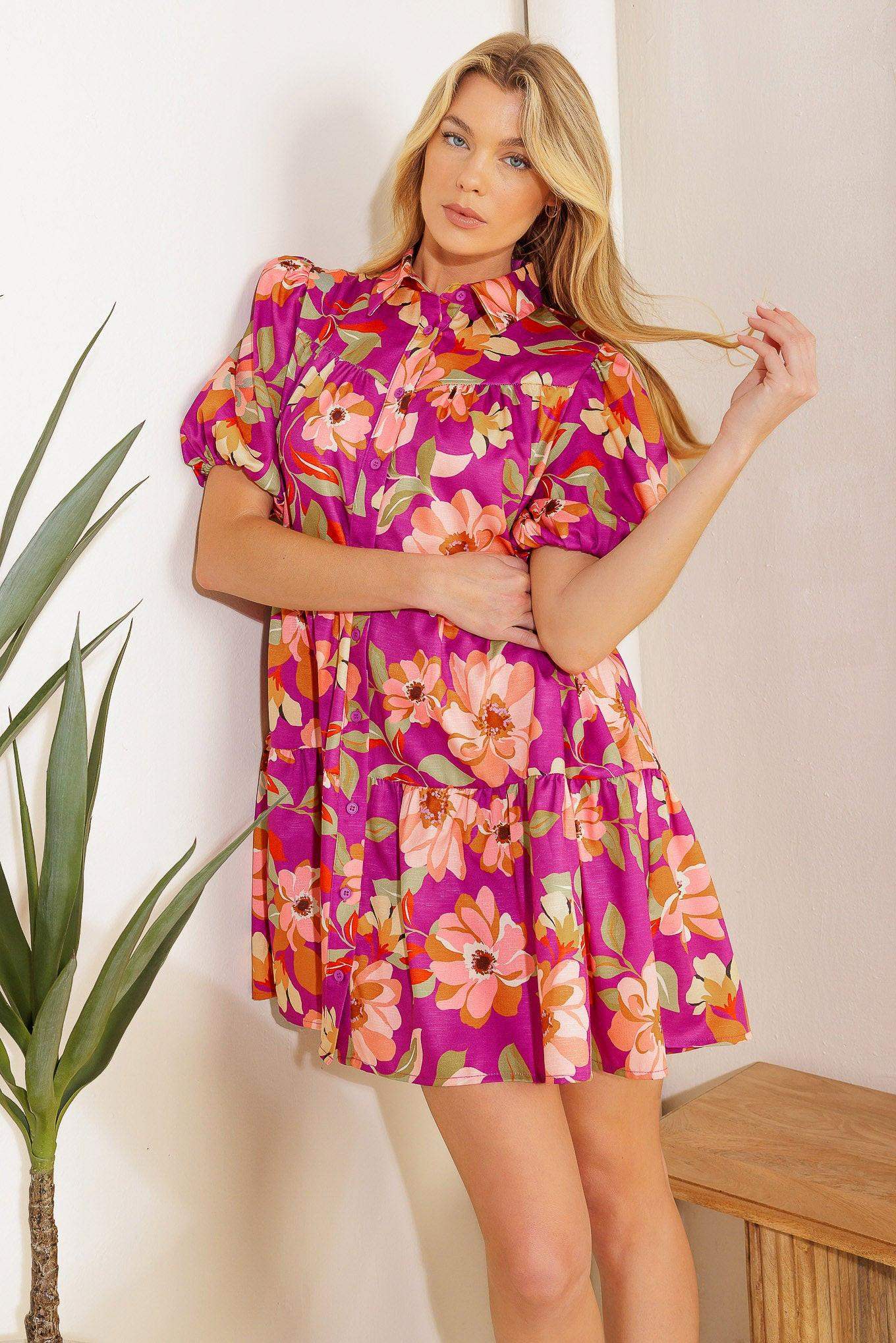 CONCEPTUALLY CHIC WOVEN MINI DRESS - Flying Tomato - Flyclothing LLC
