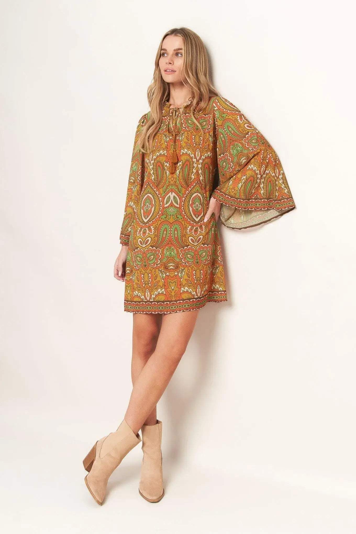 CROSS MY MIND WOVEN MINI DRESS - Flying Tomato - Flyclothing LLC