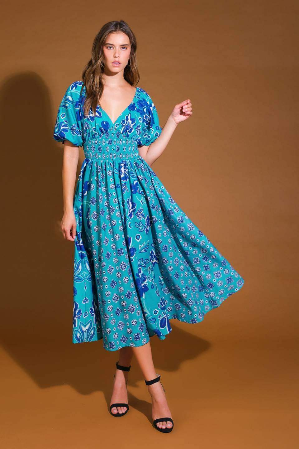 NEW CASTLE WOVEN MIDI DRESS - Flying Tomato - Flyclothing LLC