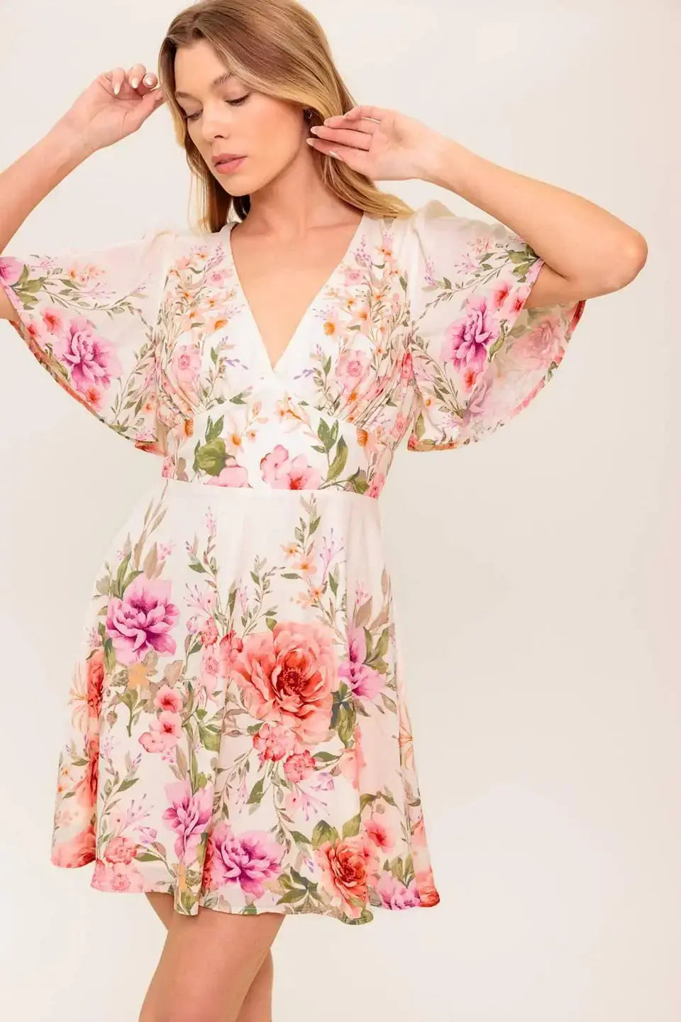 THE WORLD AWAITS LIGHT PINK WOVEN MINI DRESS - Flying Tomato - Flyclothing LLC