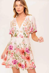 THE WORLD AWAITS LIGHT PINK WOVEN MINI DRESS - Flying Tomato - Flyclothing LLC