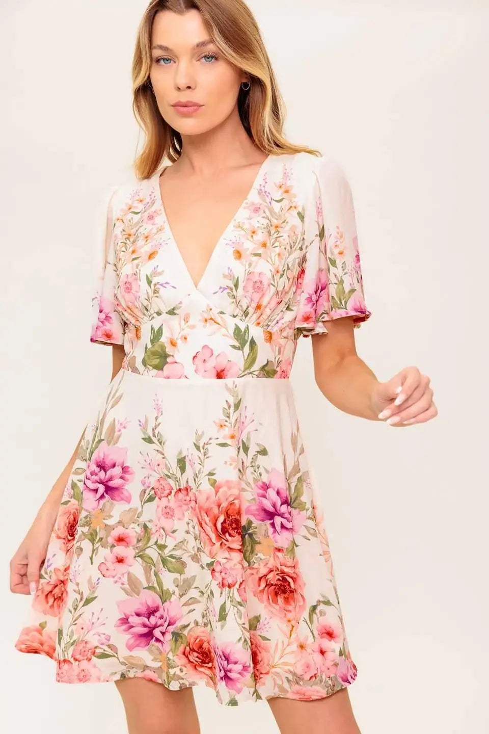 THE WORLD AWAITS LIGHT PINK WOVEN MINI DRESS - Flying Tomato - Flyclothing LLC