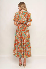 CAN'T LIVE WITHOUT RUST WOVEN MIDI DRESS - Flying Tomato - Flyclothing LLC