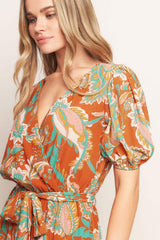 CAN'T LIVE WITHOUT RUST WOVEN MIDI DRESS - Flying Tomato - Flyclothing LLC